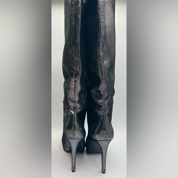 NINE WEST Metallic Silver Women’s 4” Heel 0.5”Platform Boots US 6.5 M - Picture 2 of 9